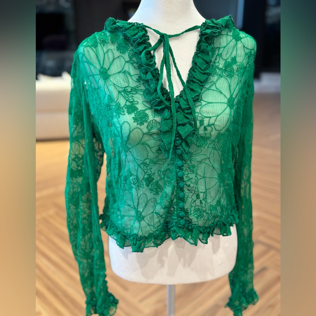 Floral Emerald Lace Blouse